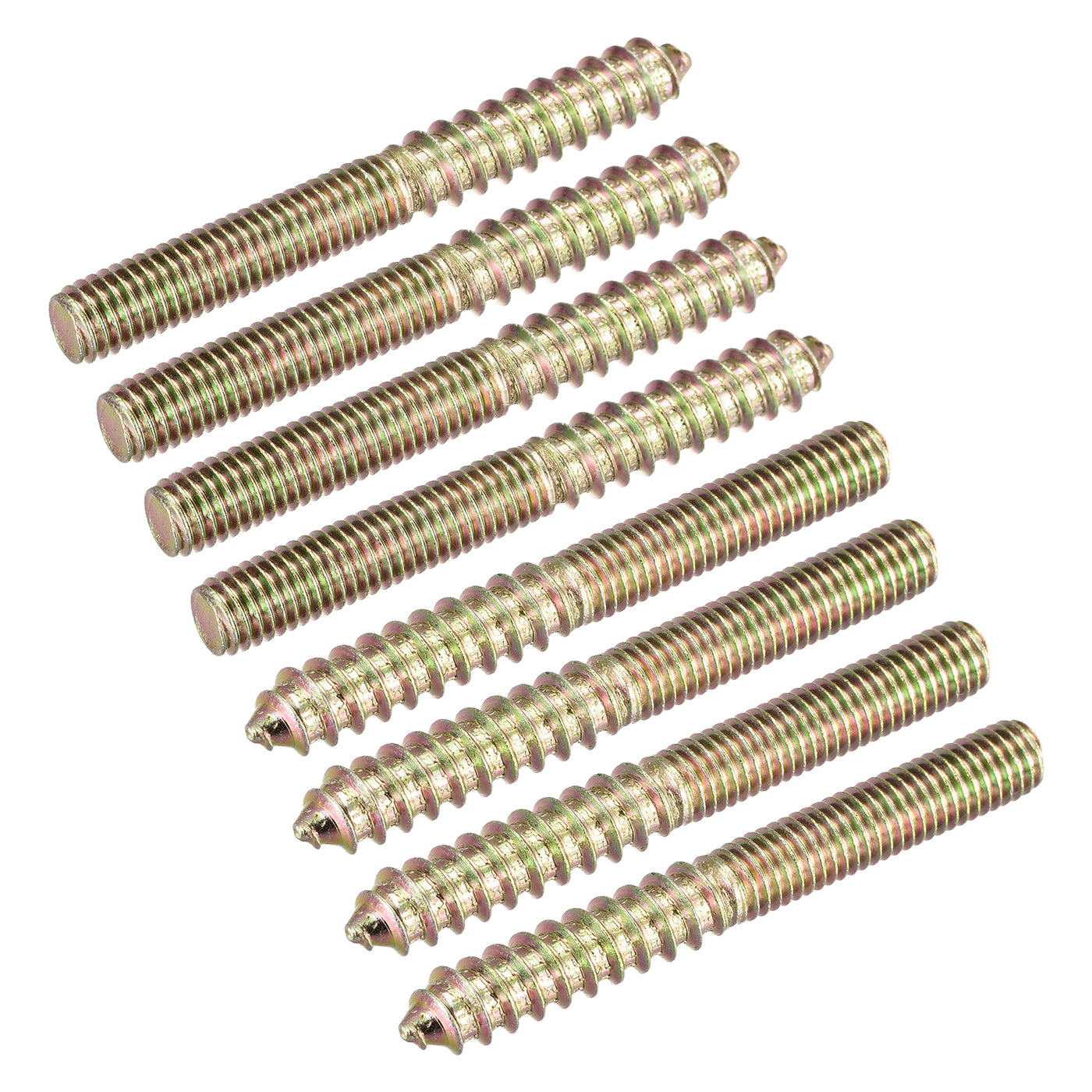 uxcell Uxcell M8x70mm Hanger Bolts, 8pcs Double Ended Thread Dowel Screws for Wood Furniture