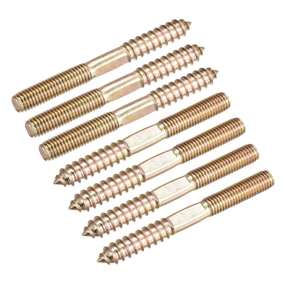 uxcell Uxcell M8x80mm Hanger Bolts, 7pcs Double Head Thread Dowel Screws for Wood Furniture