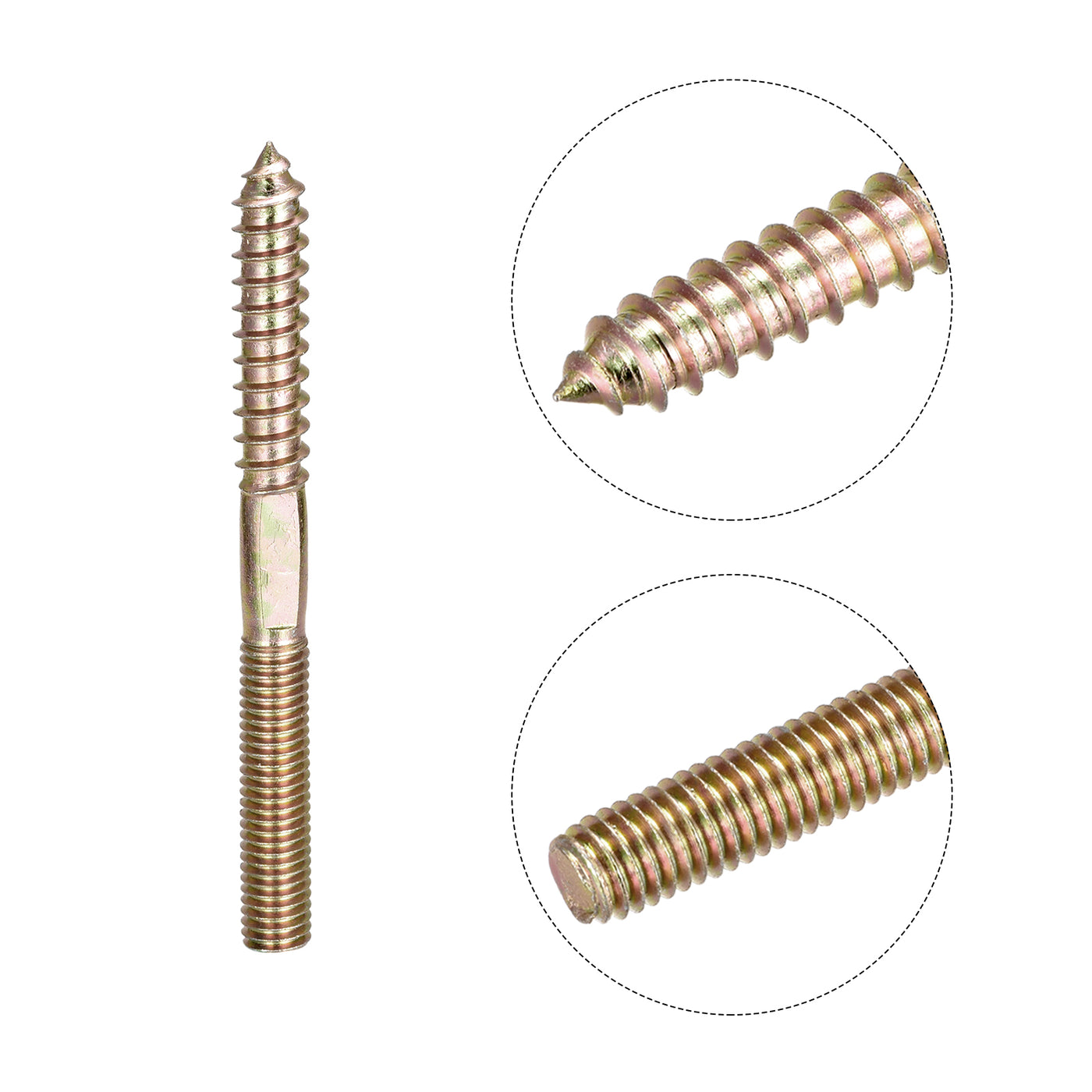 uxcell Uxcell 8 Stück Doppelgewinde Schraubverbinder Holzschrauben für Möbelbeine M8x90mm