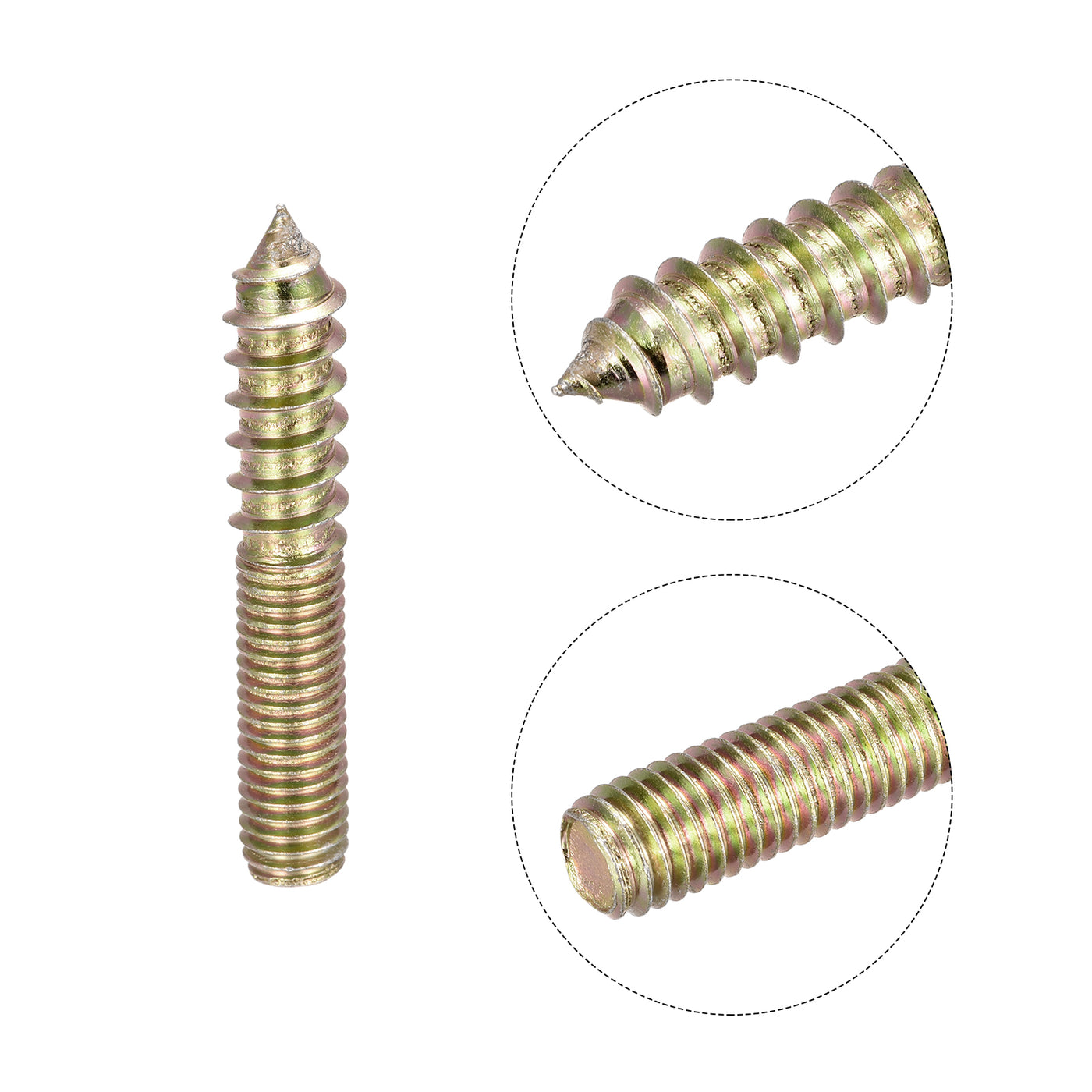 uxcell Uxcell 8Stk. Stockschrauben Doppelseitige Gewindedübelschrauben Holzverbindung M10x60mm