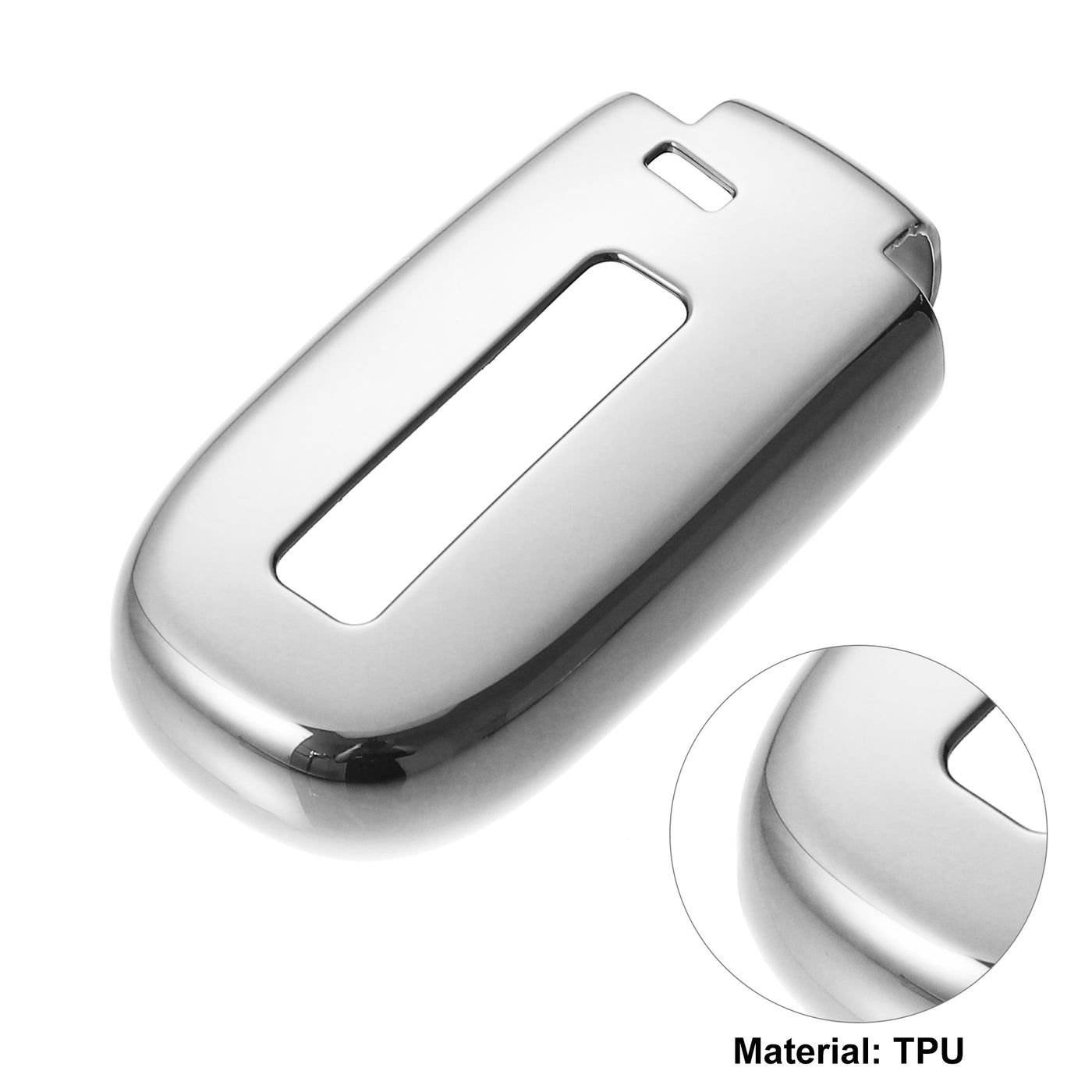 X AUTOHAUX TPU Key Fob Cover Case for Jeep Grand Cherokee 2014-2021 Key Fob Shell Protector Keyless Remote Smart Key Holder Silver Tone