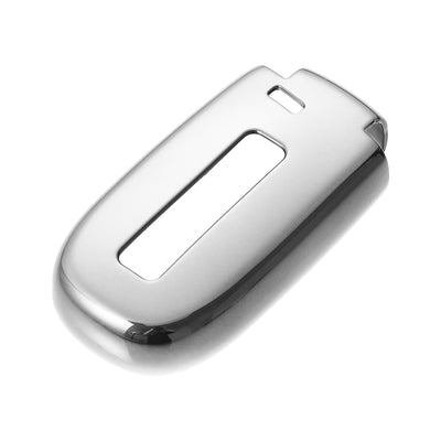 Harfington TPU Key Fob Cover Case for Jeep Grand Cherokee 2014-2021 Key Fob Shell Protector Keyless Remote Smart Key Holder Silver Tone