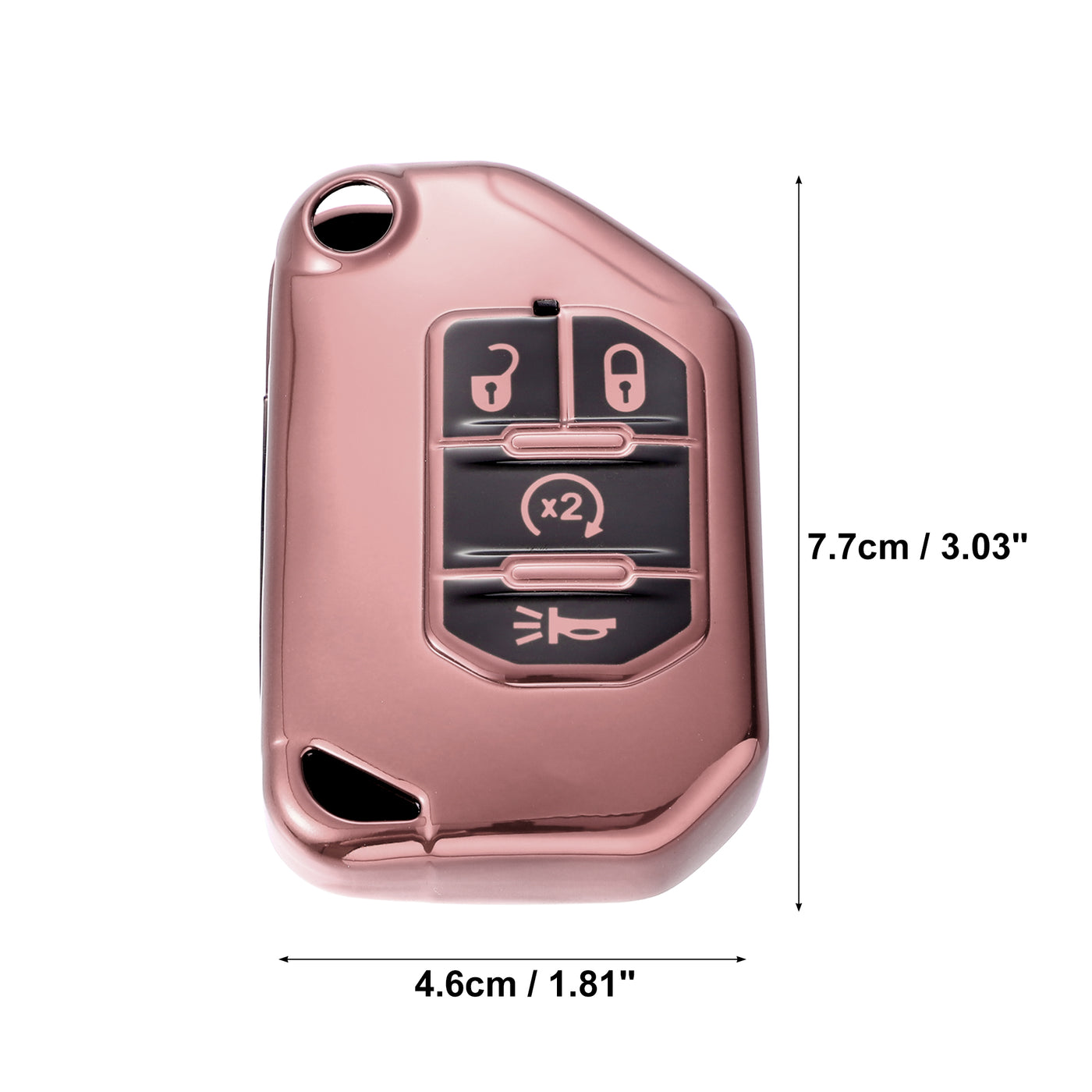 X AUTOHAUX TPU Key Fob Cover Case for Jeep Wrangler JL JLU Gladiator JT Rubicon Sahara JLU 2018-2021 Key Fob Shell Protector Keyless Remote Smart Key Holder Pink