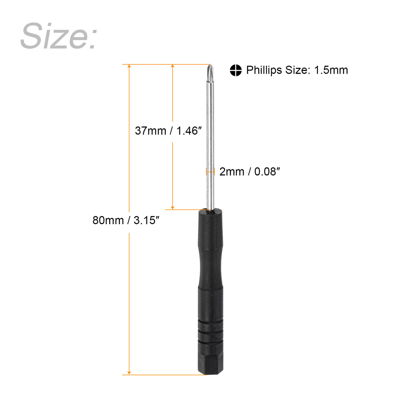 uxcell Uxcell Mini Phillips Screwdriver, Cross Head for Watch Eyeglasses Metal Buckle Electronics Repair