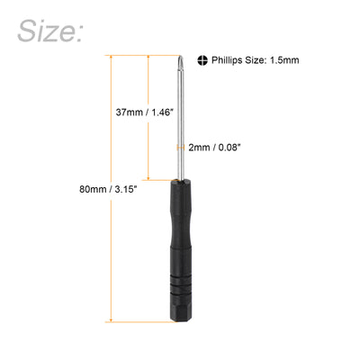 Harfington Uxcell Mini Phillips Screwdrivers, Cross Head for Watch Eyeglasses Metal Buckle Electronics Repair