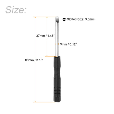 Harfington Uxcell Mini Slotted Screwdrivers, Flat Head for Watch Eyeglasses Metal Buckle Electronics Repair