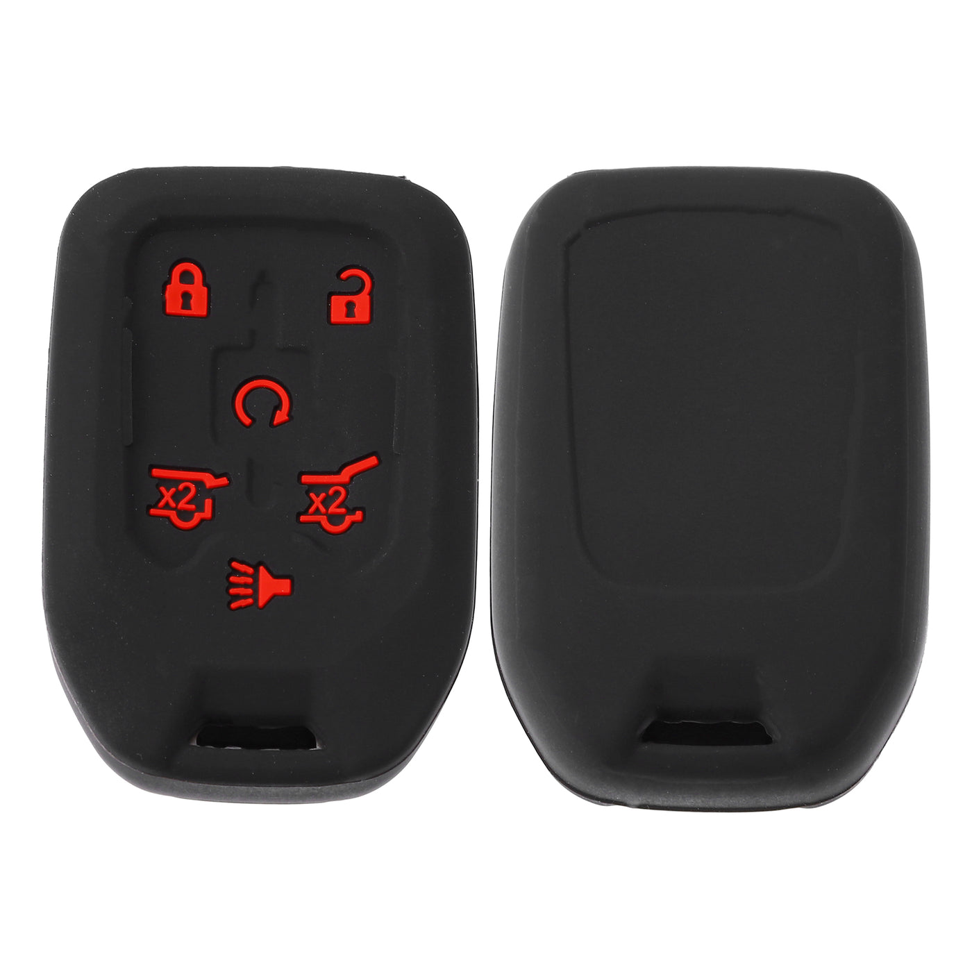 X AUTOHAUX 2pcs Silicone Smart Key Fob Case Cover for Chevrolet Suburban 2015-2020 Key Fob Shell Protector Keyless Remote Smart Key Holder Black Red