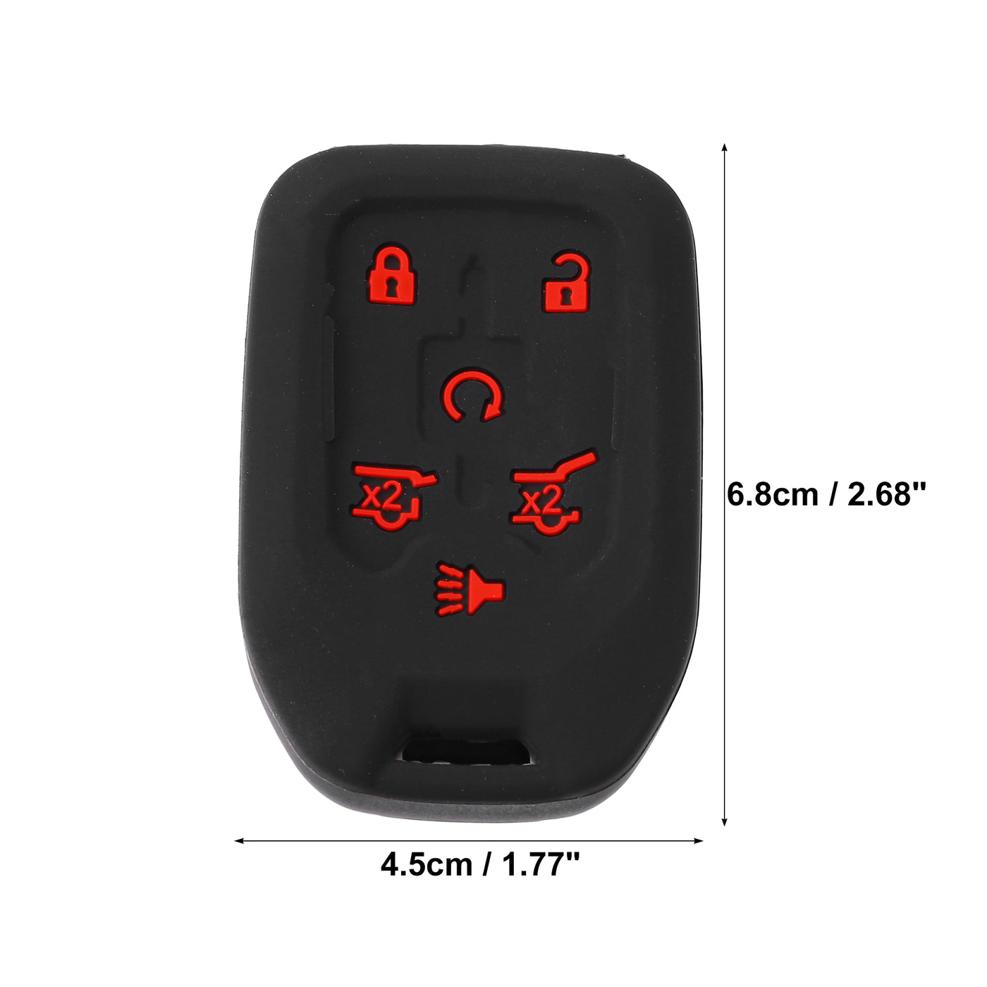 X AUTOHAUX 2pcs Silicone Smart Key Fob Case Cover for Chevrolet Suburban 2015-2020 Key Fob Shell Protector Keyless Remote Smart Key Holder Black Red