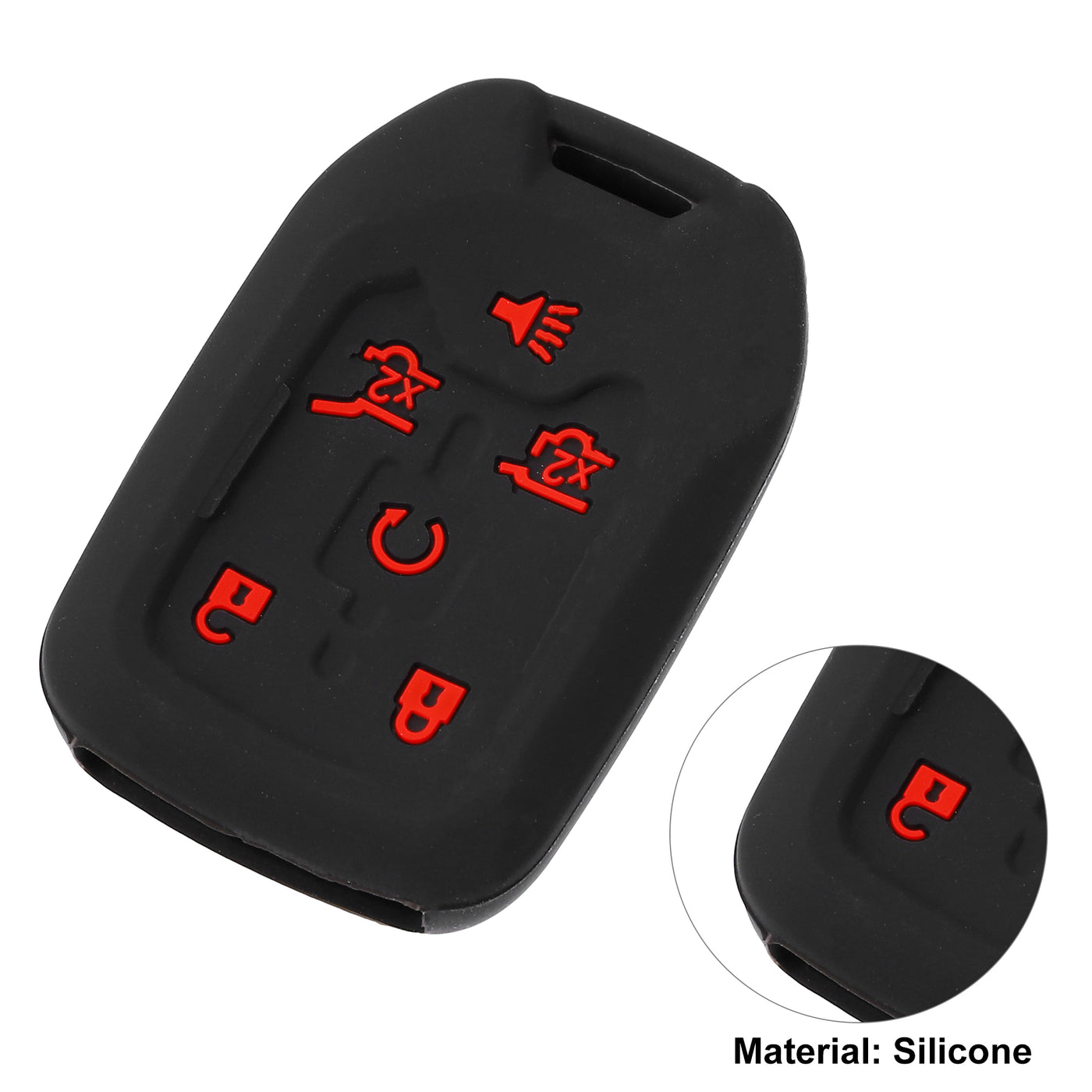 X AUTOHAUX 2pcs Silicone Smart Key Fob Case Cover for Chevrolet Suburban 2015-2020 Key Fob Shell Protector Keyless Remote Smart Key Holder Black Red