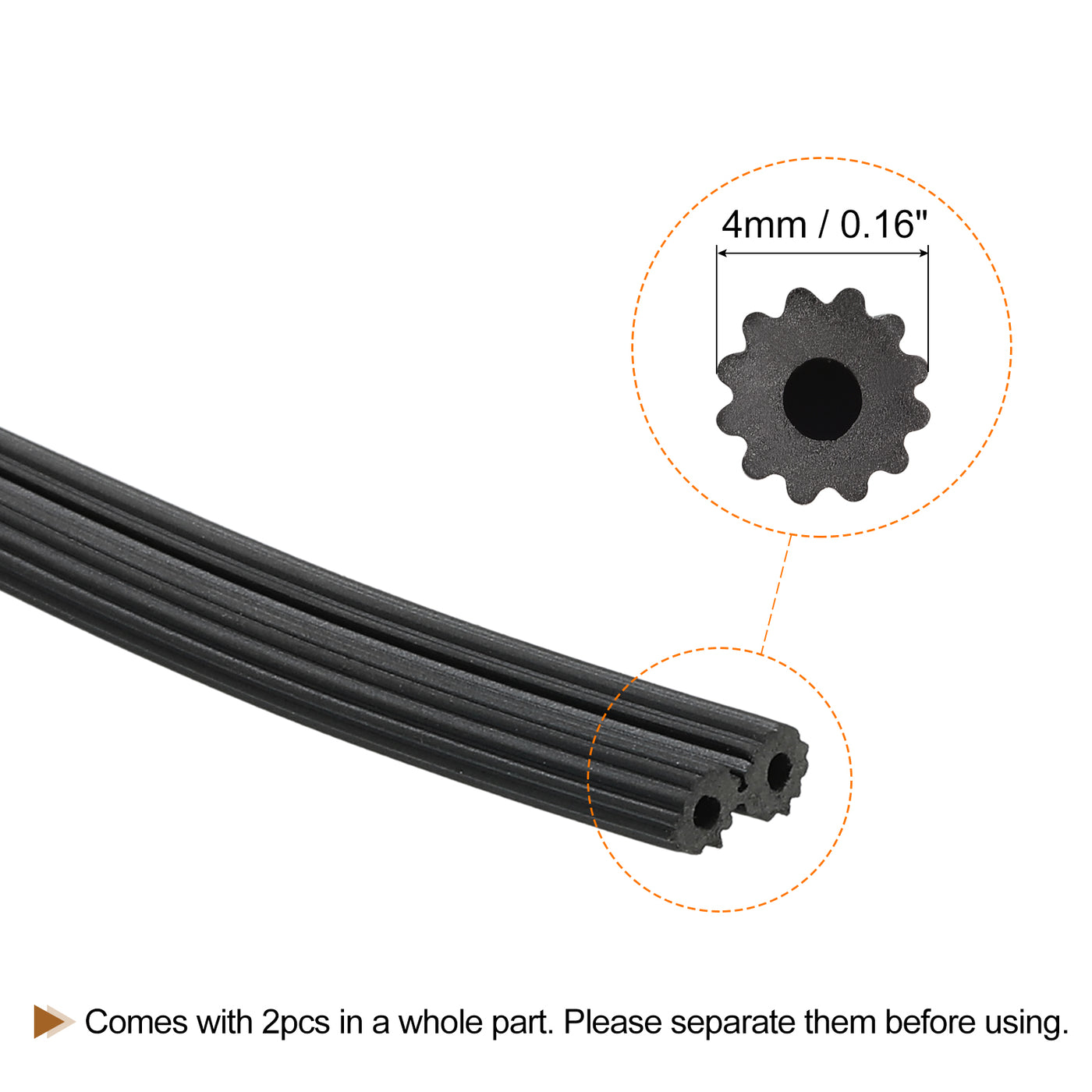 uxcell Uxcell Screen Spline, 10M/32.81Ft Rubber Window Sealing Strip, 4mm OD Black