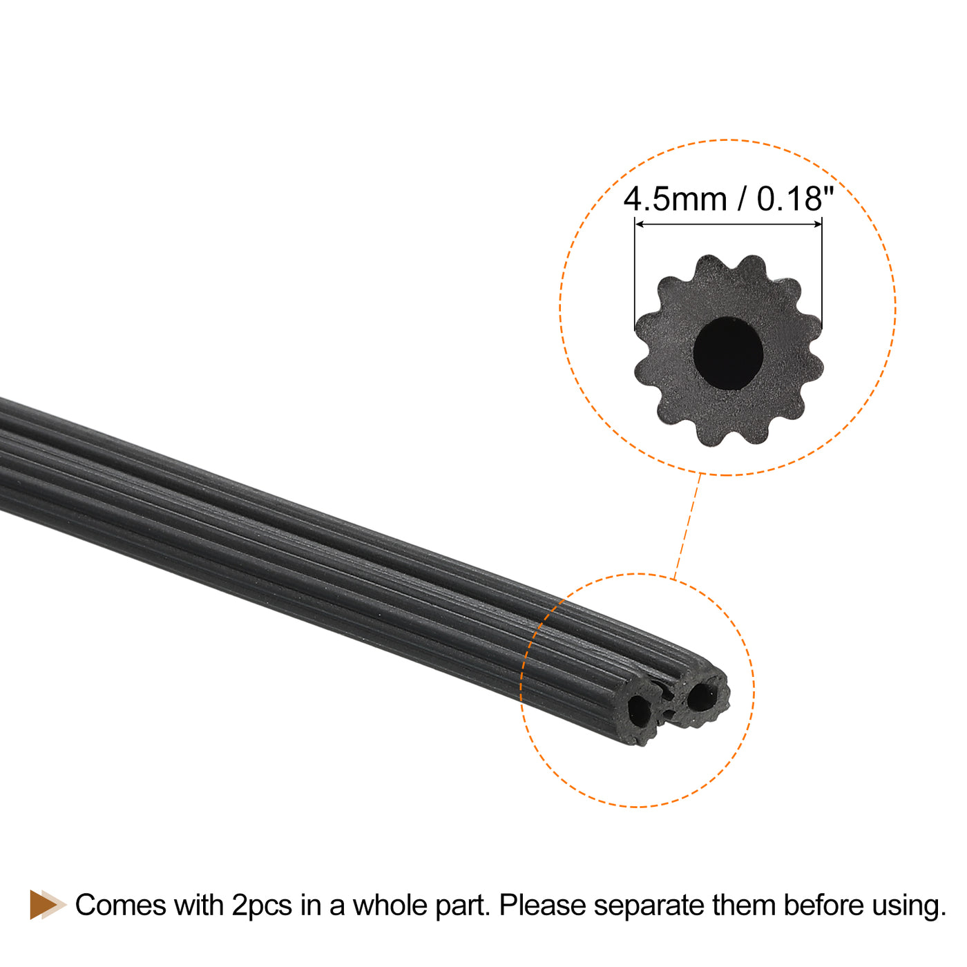 uxcell Uxcell Screen Spline, 15M/49.21Ft Rubber Window Sealing Strip, 4.5mm OD Black