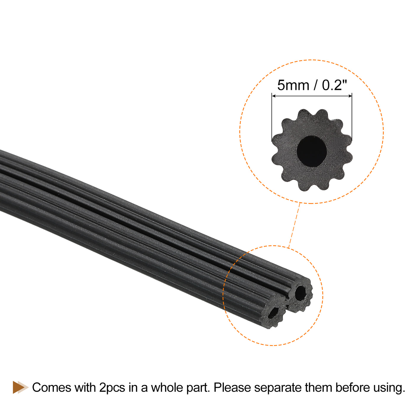 uxcell Uxcell Screen Spline, 15M/49.21Ft Rubber Window Sealing Strip, 5mm OD Black