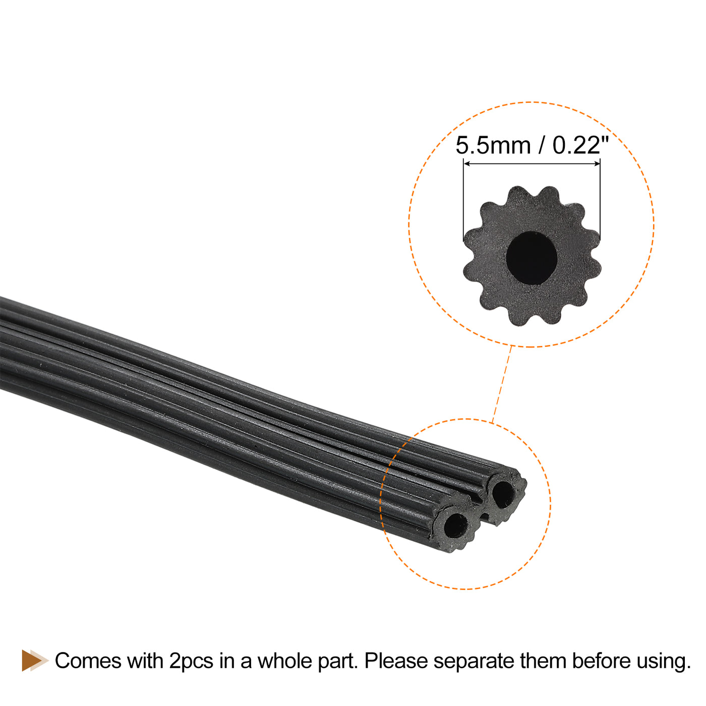 uxcell Uxcell Bildschirm Spline 5M/16.4Ft Silikon Dichtungsstreifen für Fenstergitter 5.5mm Außendurchm. Schwarz