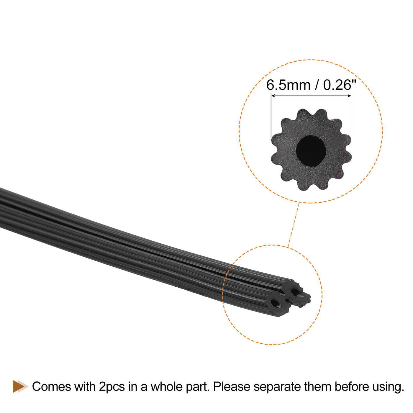 uxcell Uxcell Bildschirm Spline 10M/32.81Ft Silikon Dichtungsstreifen für Fenstergitter 6.5mm Außendurchm. Schwarz