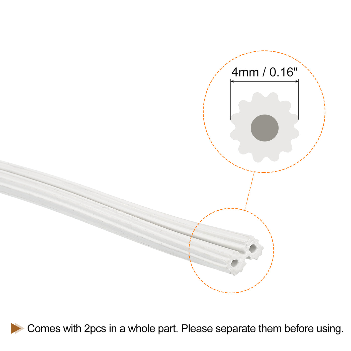 uxcell Uxcell Screen Spline, 10M/32.81Ft Silicone Window Sealing Strip, 4mm OD White