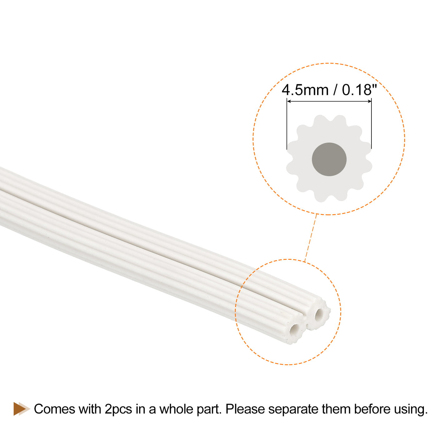 uxcell Uxcell Screen Spline, 5M/16.4Ft Silicone Window Sealing Strip, 4.5mm OD White