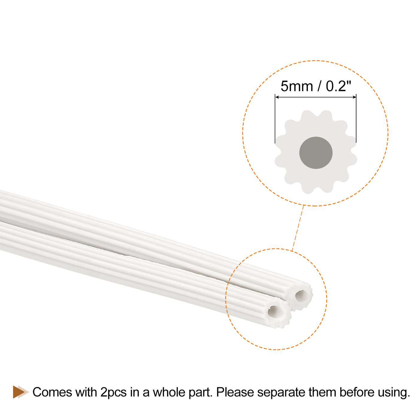 uxcell Uxcell Bildschirm Spline 10M/32.81Ft Silikon Dichtungsstreifen für Fenstergitter 5mm Außendurchm. Weiß