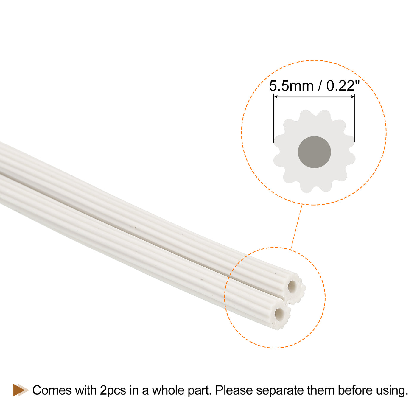 uxcell Uxcell Bildschirm Spline 5M/16.4Ft Silikon Dichtungsstreifen für Fenstergitter 5.5mm Außendurchm. Weiß