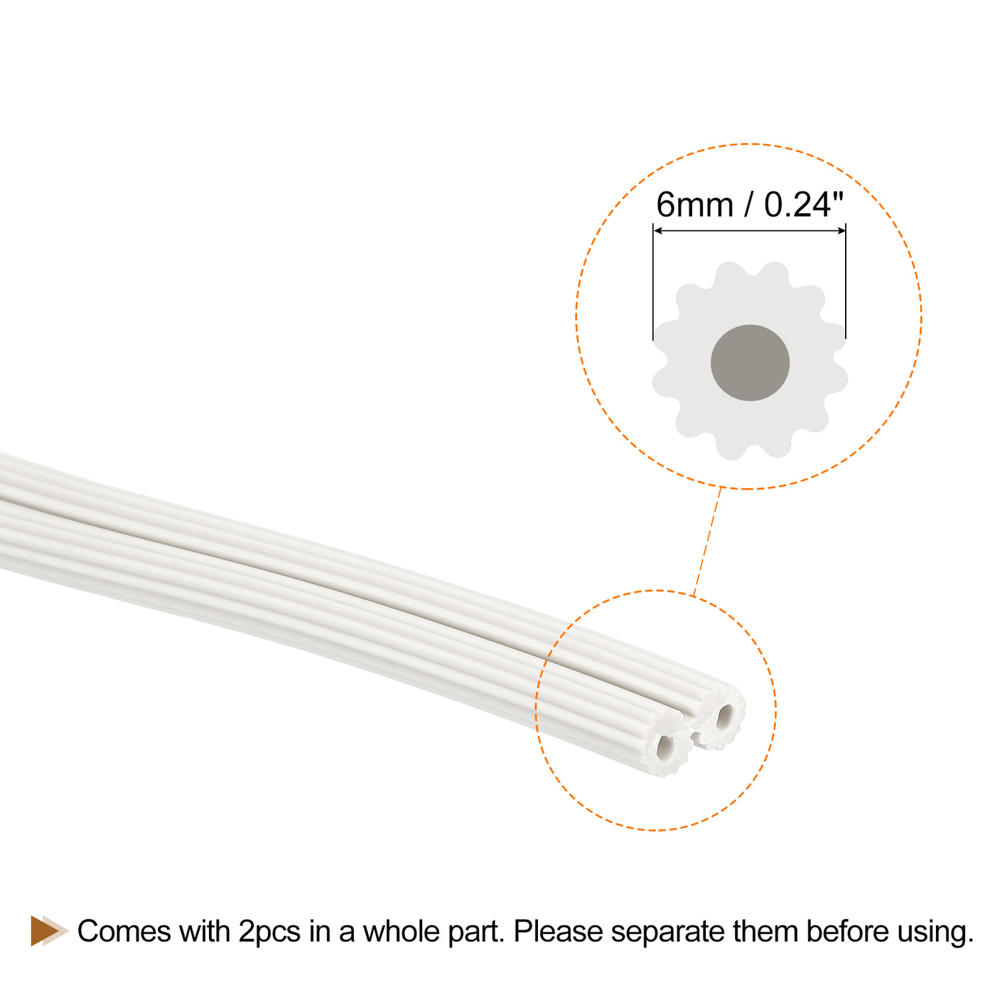 uxcell Uxcell Screen Spline, 10M/32.81Ft Silicone Window Sealing Strip, 6mm OD White