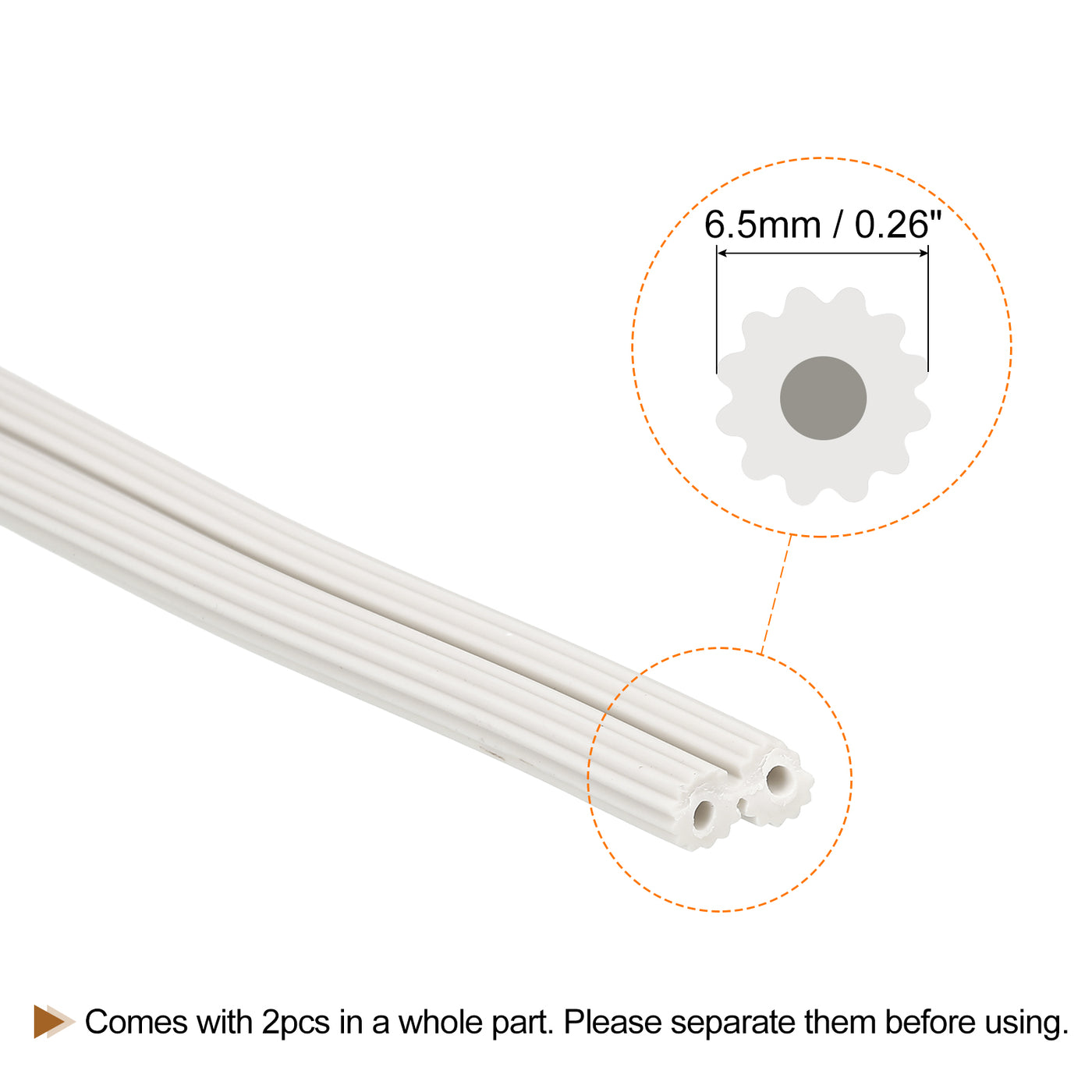 uxcell Uxcell Bildschirm Spline 5M/16.4Ft Silikon Dichtungsstreifen für Fenstergitter 6.5mm Außendurchm. Weiß