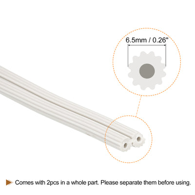 Harfington Uxcell Bildschirm Spline 15M/49.21Ft Silikon Dichtungsstreifen für Fenstergitter 6.5mm Außendurchm. Weiß