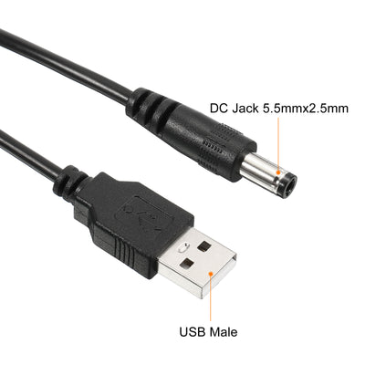 Harfington 12W 1A USB Step Up Voltage Converter, DC 5V to DC 12V Power Supply Adapter Jack 5.5×2.5mm Cable for Router LED Lamp Speakers