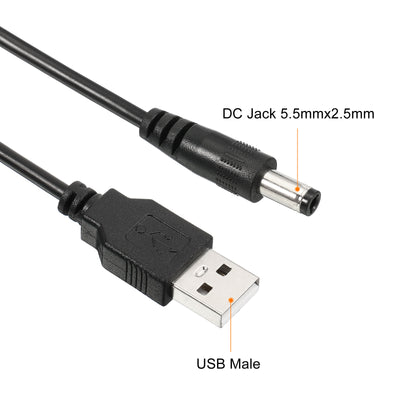 Harfington 12W 2A USB Step Up Voltage Converter, DC 5V to DC 9V Power Supply Adapter Jack 5.5x2.5mm Cable for Router LED Lamp Speakers