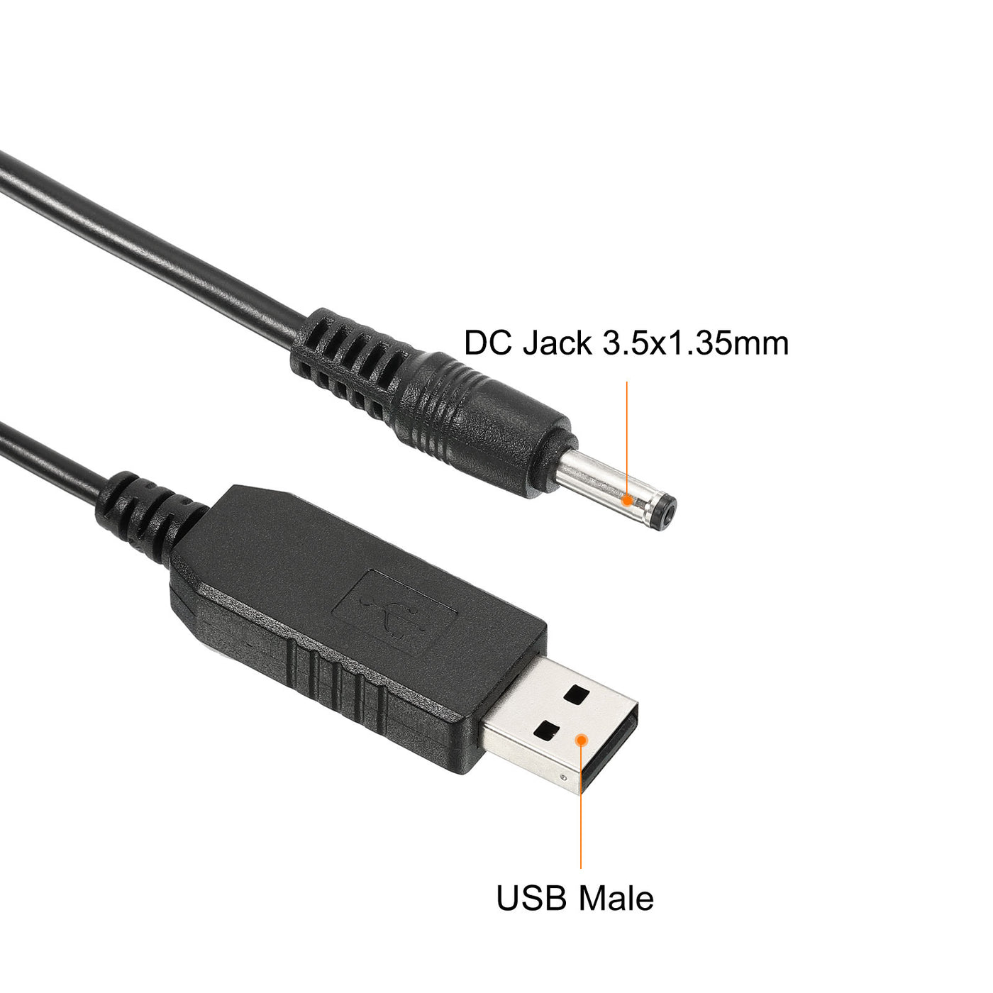 Harfington 6W 0.5A USB Step Up Voltage Converter, DC 5V to DC 12V Power Supply Adapter Jack 3.5x1.35mm Cable for Router LED Lamp Speakers