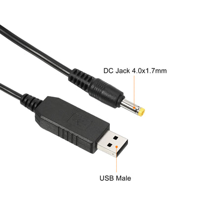 Harfington 6W 0.66A USB Step Up Voltage Converter, DC 5V to DC 9V Power Supply Adapter Jack 4.0×1.7mm Cable for Router LED Lamp Speakers