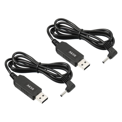 Harfington 6W 0.66A USB Step Up Voltage Converter, 2 Pack DC 5V to DC 9V Power Supply Adapter 90° Angle 3.5×1.35mm Cable for Router LED Lamp Speakers