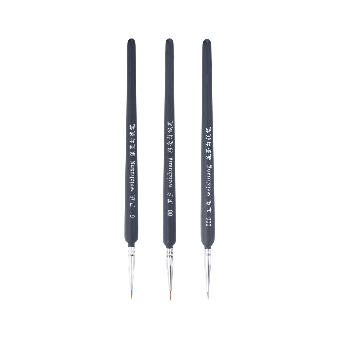 uxcell Uxcell Detailing Paint Brush Set #0 #00 #000 Bristle Dark Blue Wood Handle 1 Set