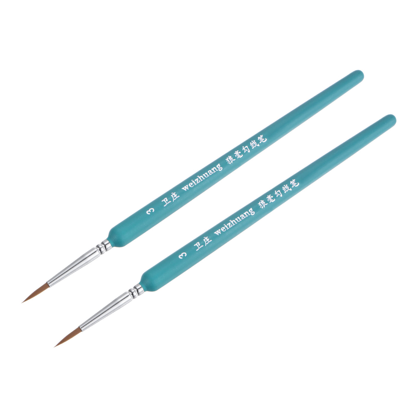 uxcell Uxcell Detailing Paint Brush 0.55" Bristle Length with Blue Wood Handle 2Pcs