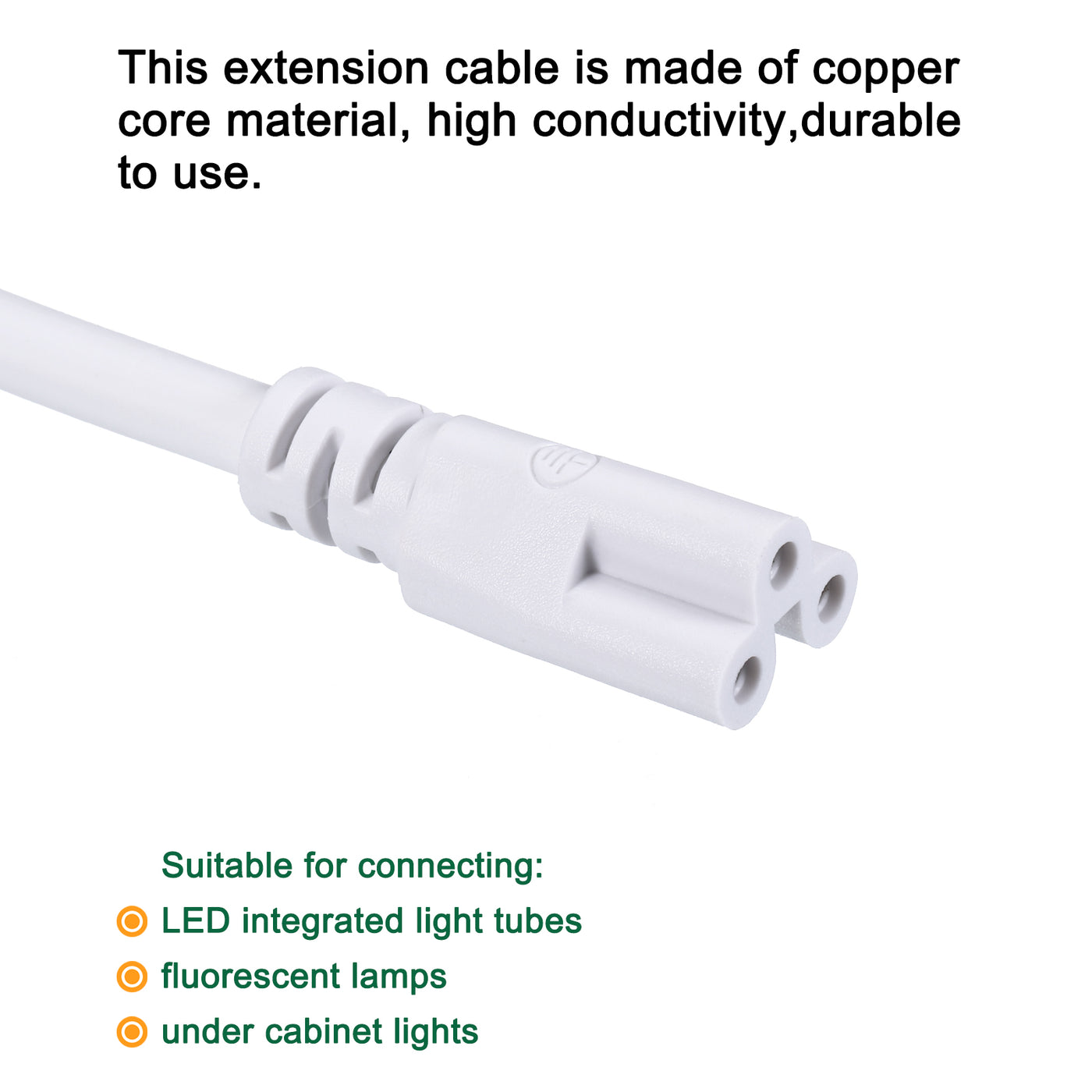 Harfington 3Pcs T5 T8 LED Tube Connector, Round Cable 30CM Female to Female Double End