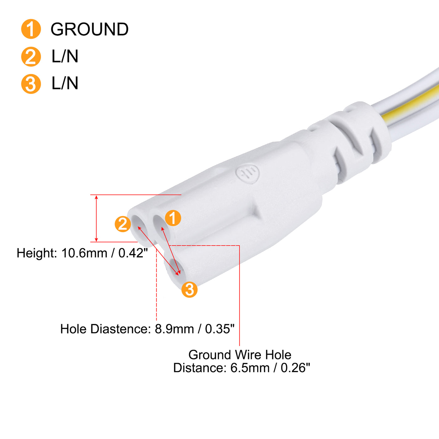 Harfington 10Pcs T5 T8 LED Tube Connector Cable 30CM Female to Female Double End