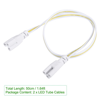 Harfington 2Pcs T5 T8 LED Tube Connector Cable 50CM Female to Female Double End