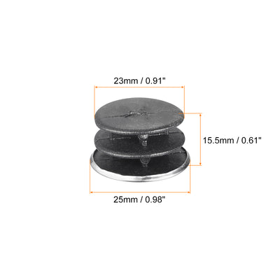 Harfington Post End Cap Cover, 8pcs 25mm Fence Post Cap Round Tube Cover Insert, 23x15.5mm