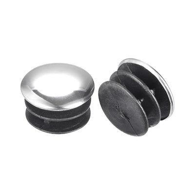 Harfington Post End Cap Cover, 8pcs 25mm Fence Post Cap Round Tube Cover Insert, 23x15.5mm