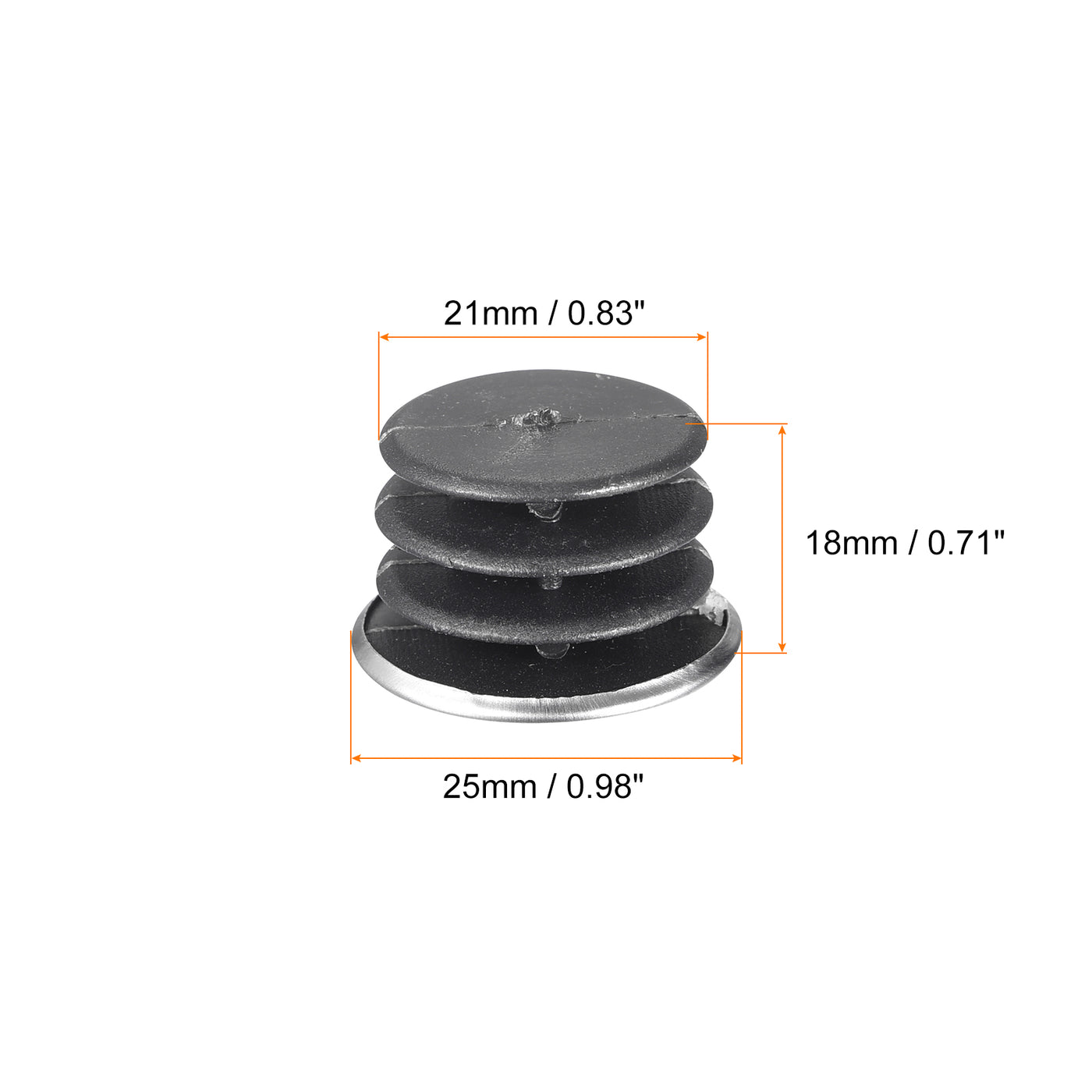 Harfington Post End Cap Cover, 16pcs 25mm Fence Post Cap Round Tube Cover Insert, 21x18mm