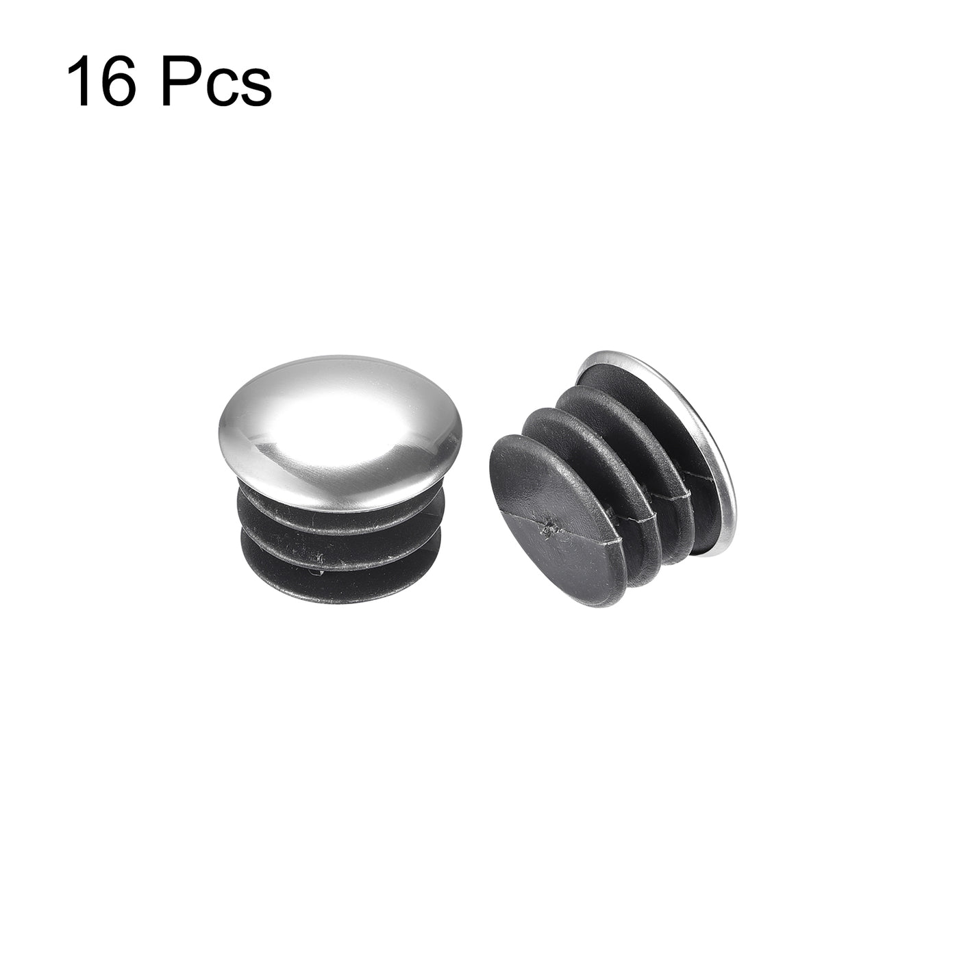 Harfington Post End Cap Cover, 16pcs 25mm Fence Post Cap Round Tube Cover Insert, 21x18mm