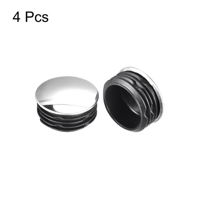 Harfington Post End Cap Cover, 4pcs 40mm Fence Post Cap Round Tube Cover Insert, 38x18mm