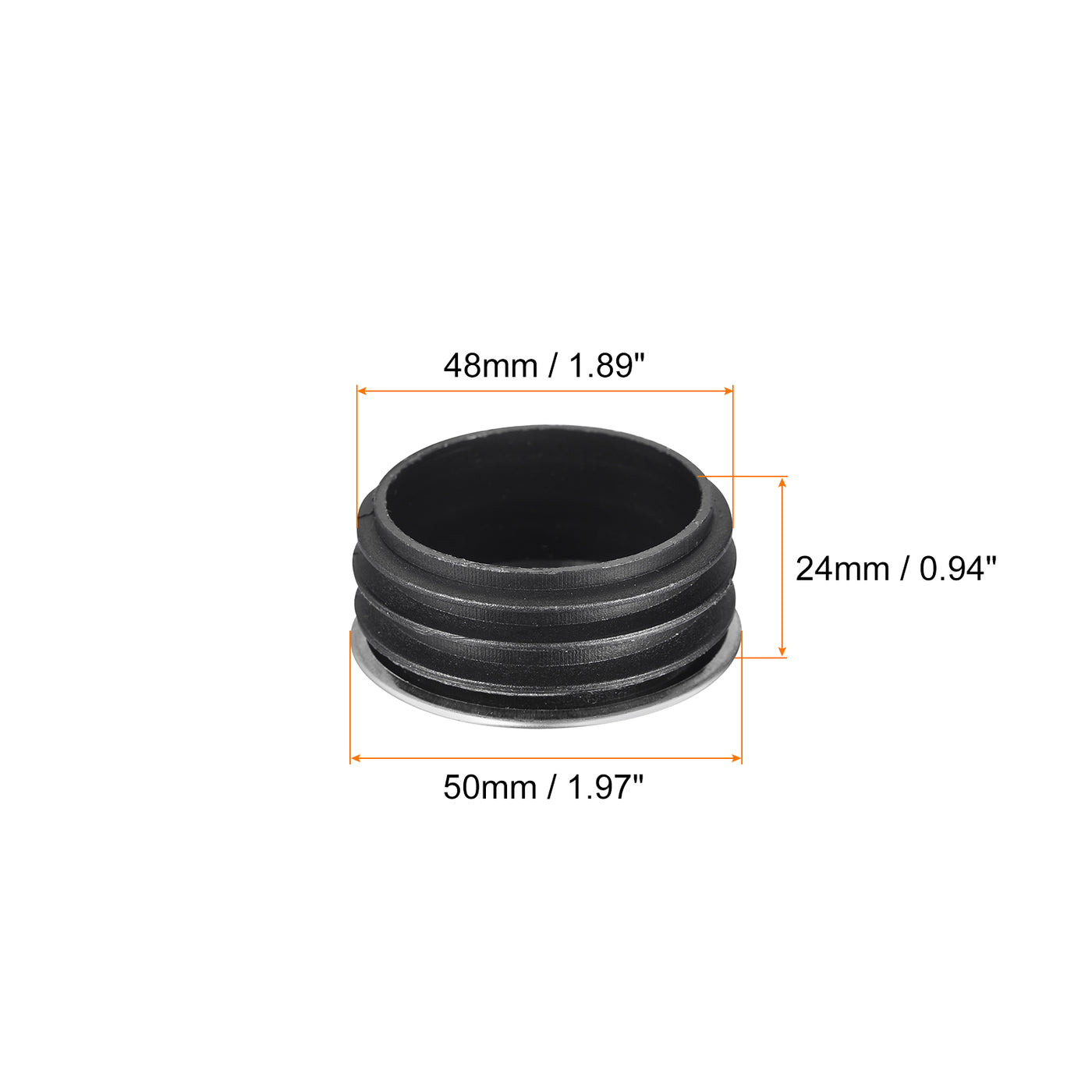 Harfington Post End Cap Cover, 10pcs 50mm Fence Post Cap Round Tube Cover Insert, 48x24mm