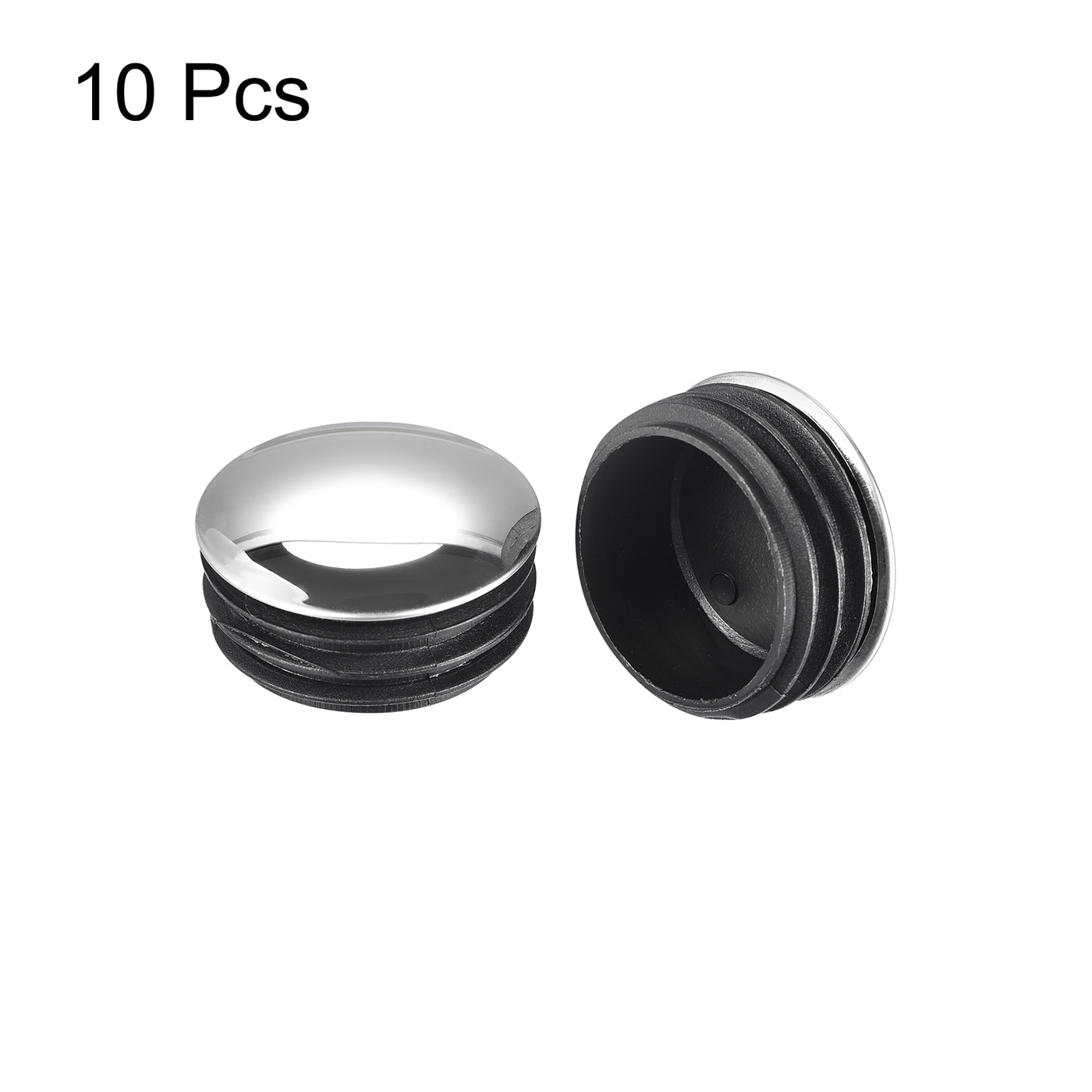 Harfington Post End Cap Cover, 10pcs 50mm Fence Post Cap Round Tube Cover Insert, 48x24mm