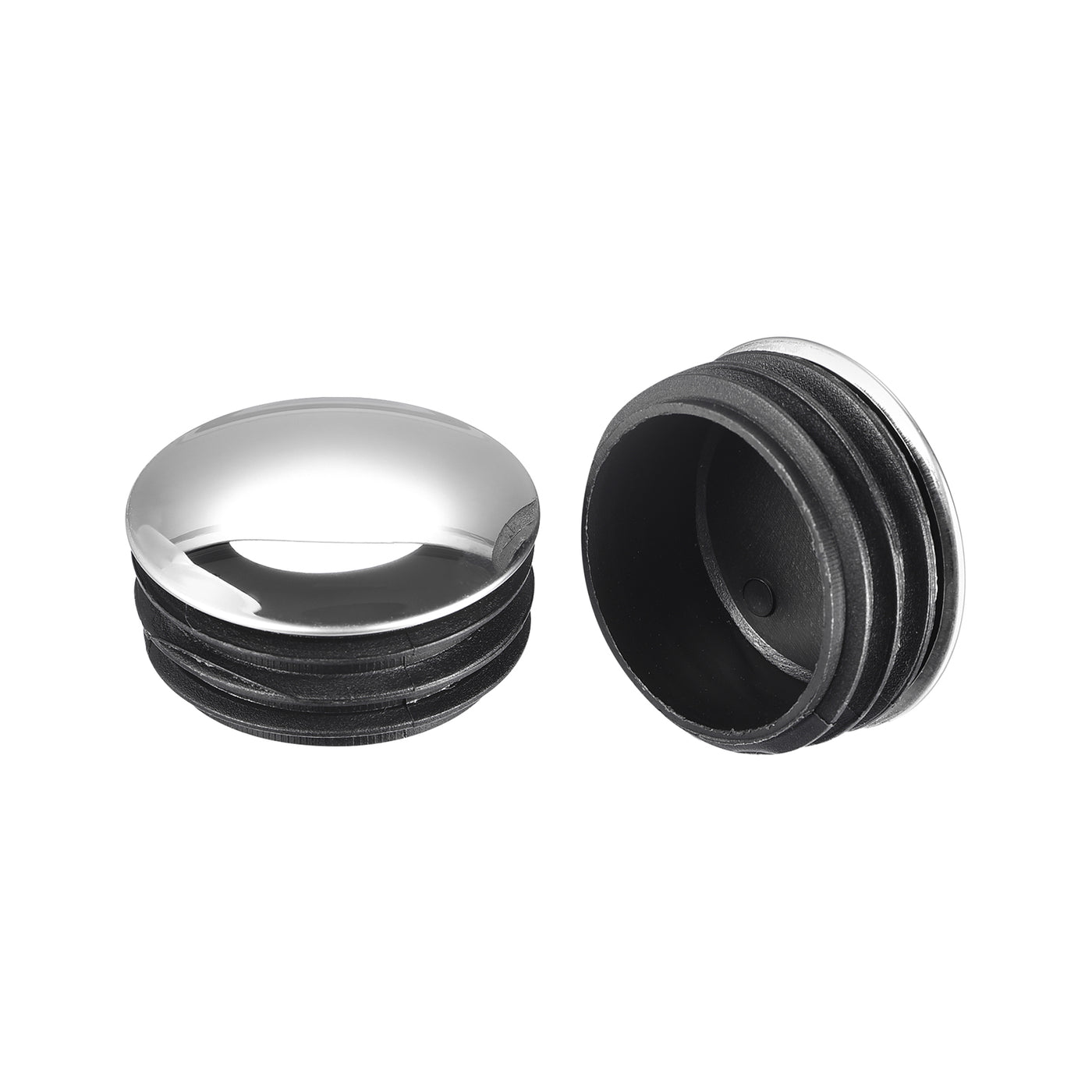 Harfington Post End Cap Cover, 10pcs 50mm Fence Post Cap Round Tube Cover Insert, 48x24mm