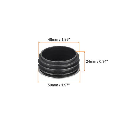 Harfington Post End Cap Cover, 8pcs 50mm Fence Post Cap Round Tube Cover Insert, 48x24mm