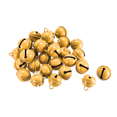 Harfington Uxcell Jingle Bells, 22mm 30pcs Craft Bells for DIY Holiday Decoration Yellow