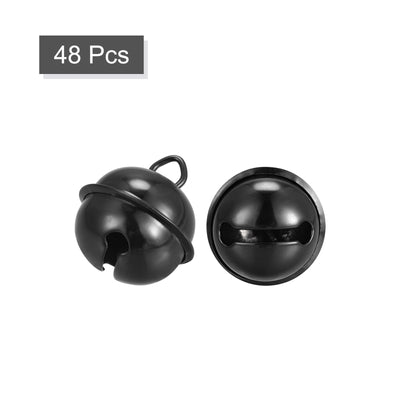 Harfington Uxcell Jingle Bells, 22mm 48pcs Craft Bells for DIY Holiday Decoration Black