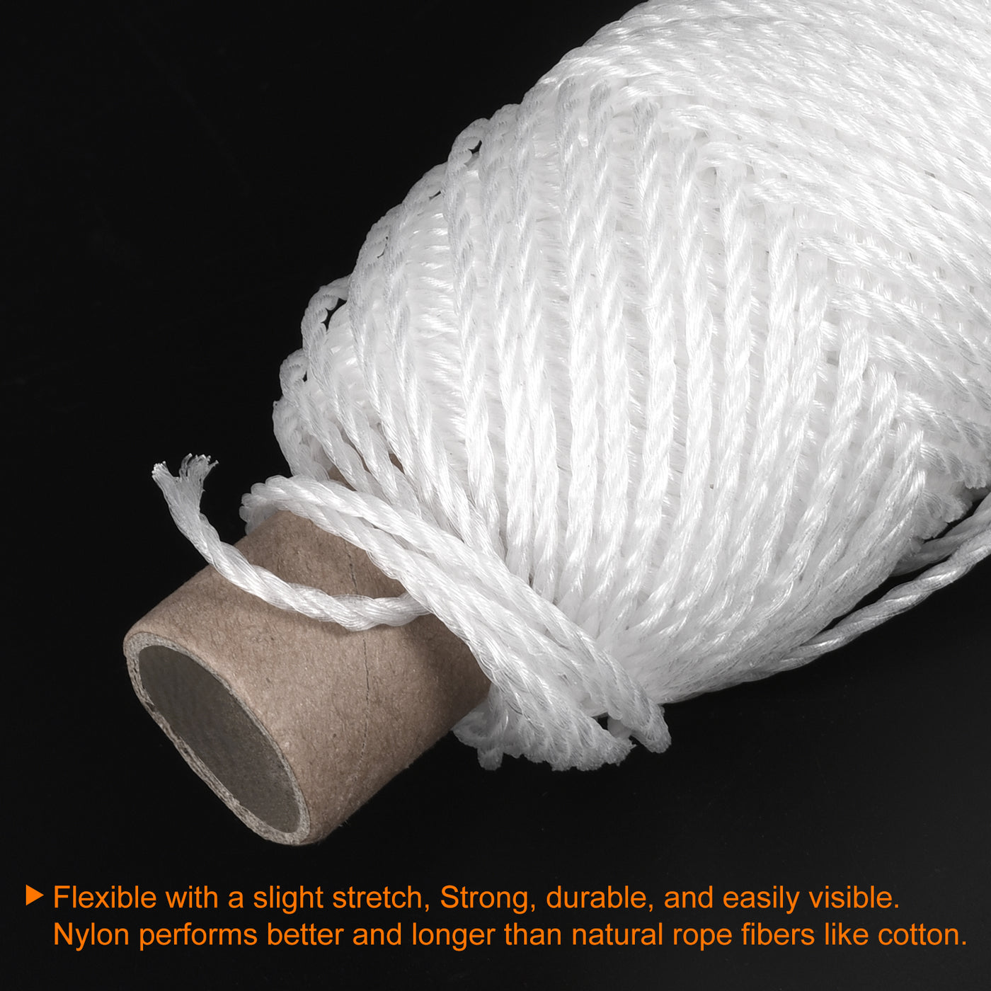 Harfington Twisted Nylon Mason Line White 50M/164 Feet 3MM Dia for DIY Projects