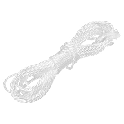 Harfington Twisted Nylon Mason Line White 8M/26 Feet 4MM Dia for DIY Projects