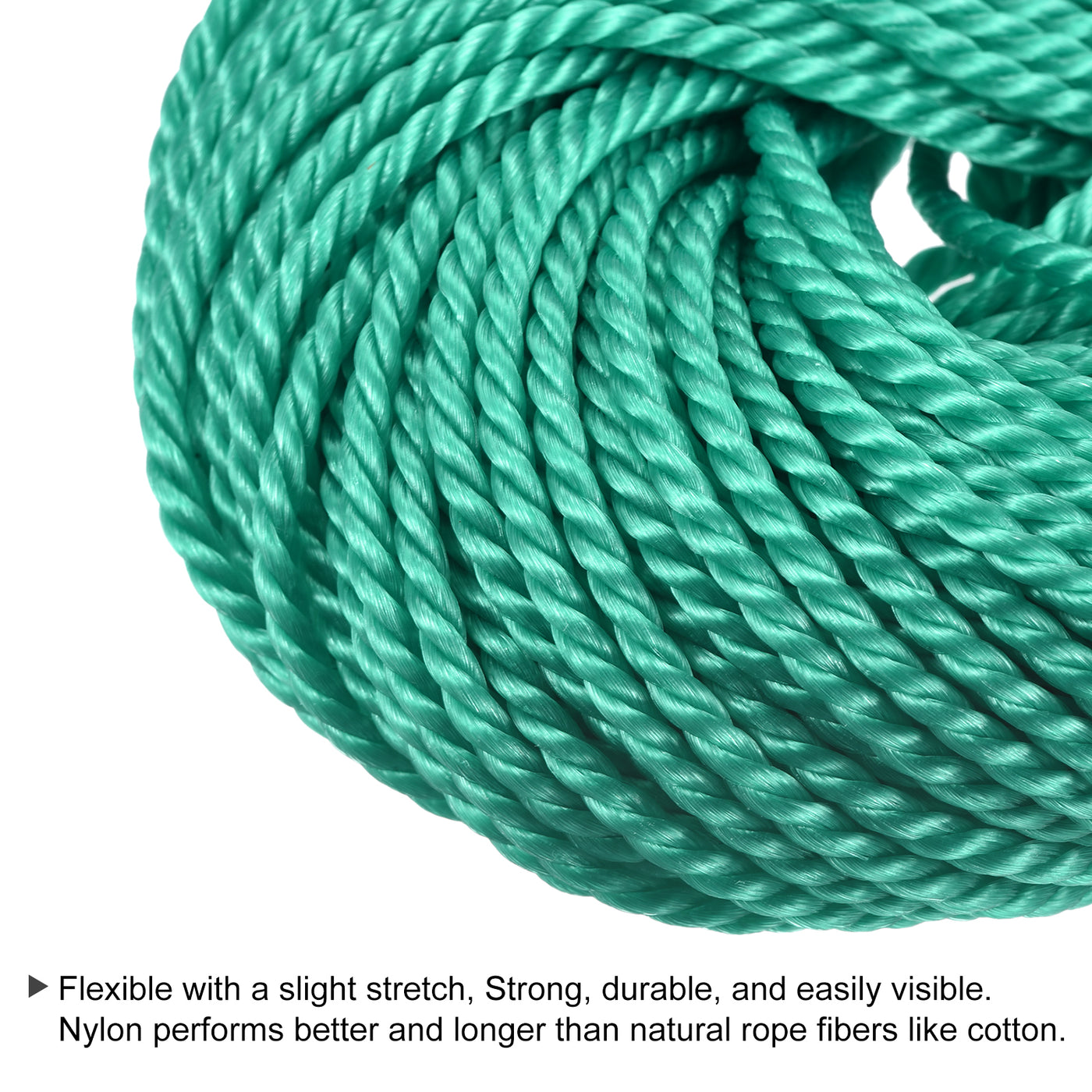 Harfington Twisted Nylon Mason Line Green 50M/164 Feet 5MM Dia for DIY Projects