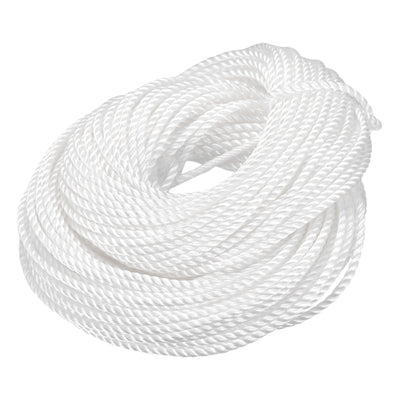 Harfington Twisted Nylon Mason Line White 50M/164 Feet 5MM Dia for DIY Projects